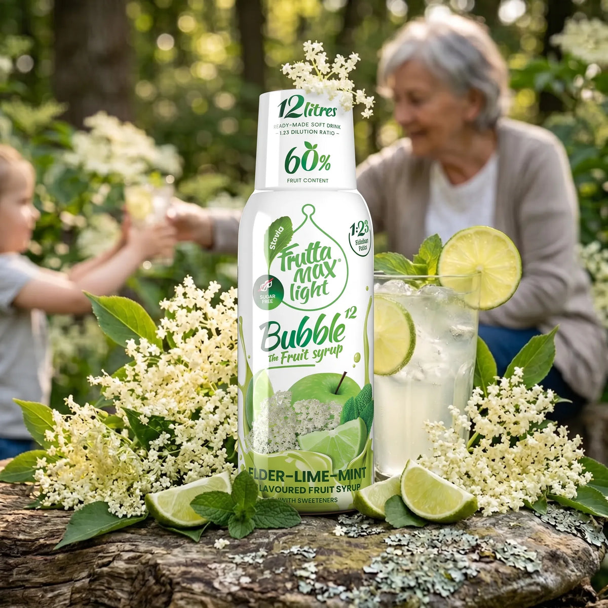 Sirop de soc, lime și mentă Light Fără zahăr adăugat 500 ml Natura