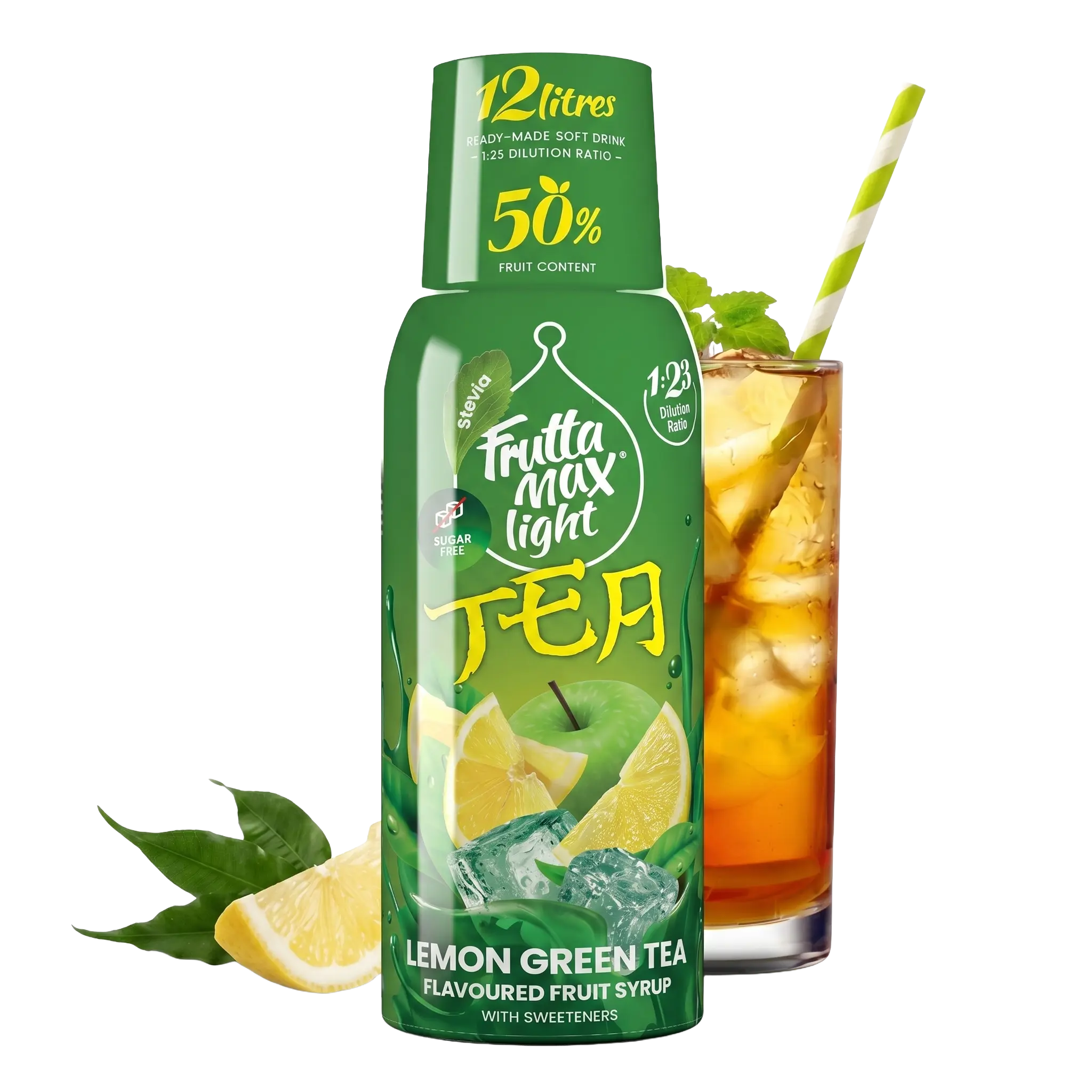Sirop de ceai verde cu lămâie - Light - Fără zahăr adăugat  - 500 ml